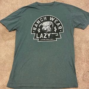 lazy j ranch wear teal shirt size medium